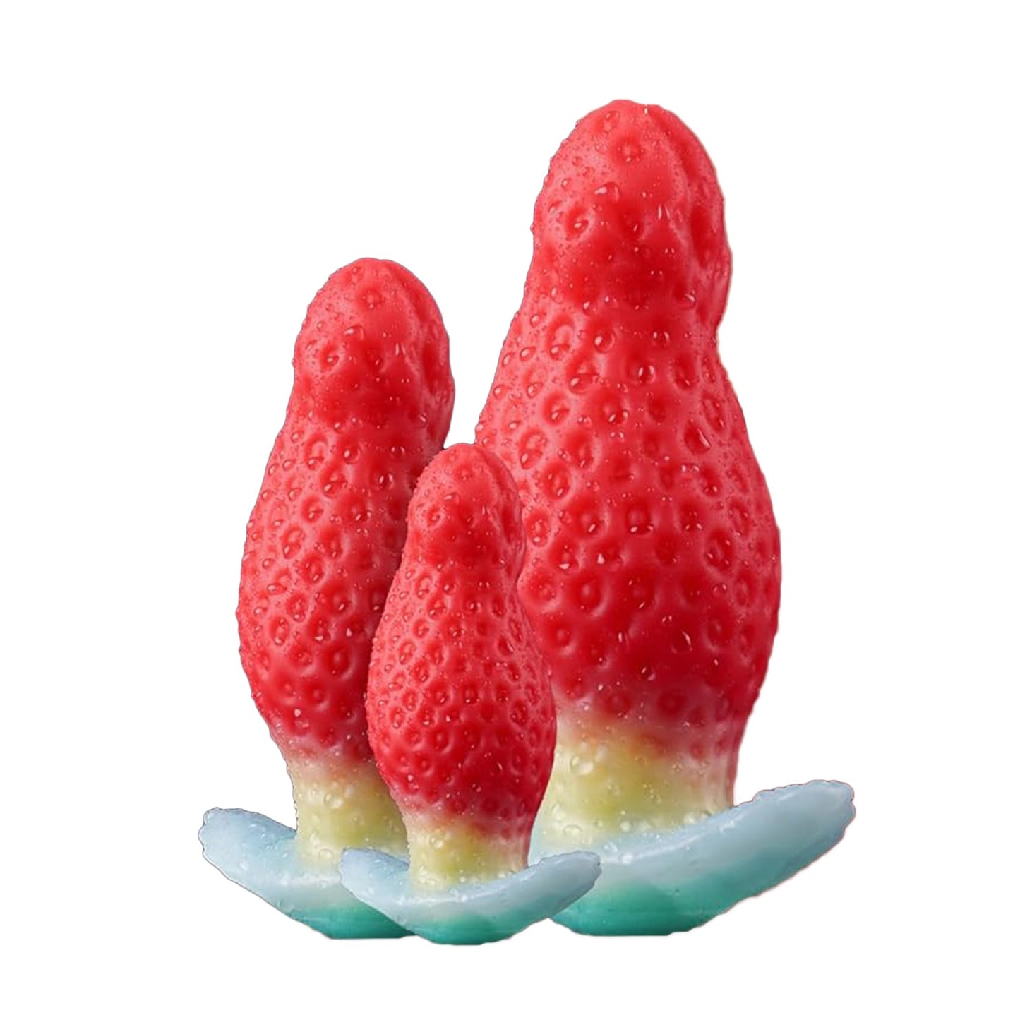 MAPARON イチゴ アナルプラグ 凹凸あり アンカー形台座 液体シリコン - TaRiss's