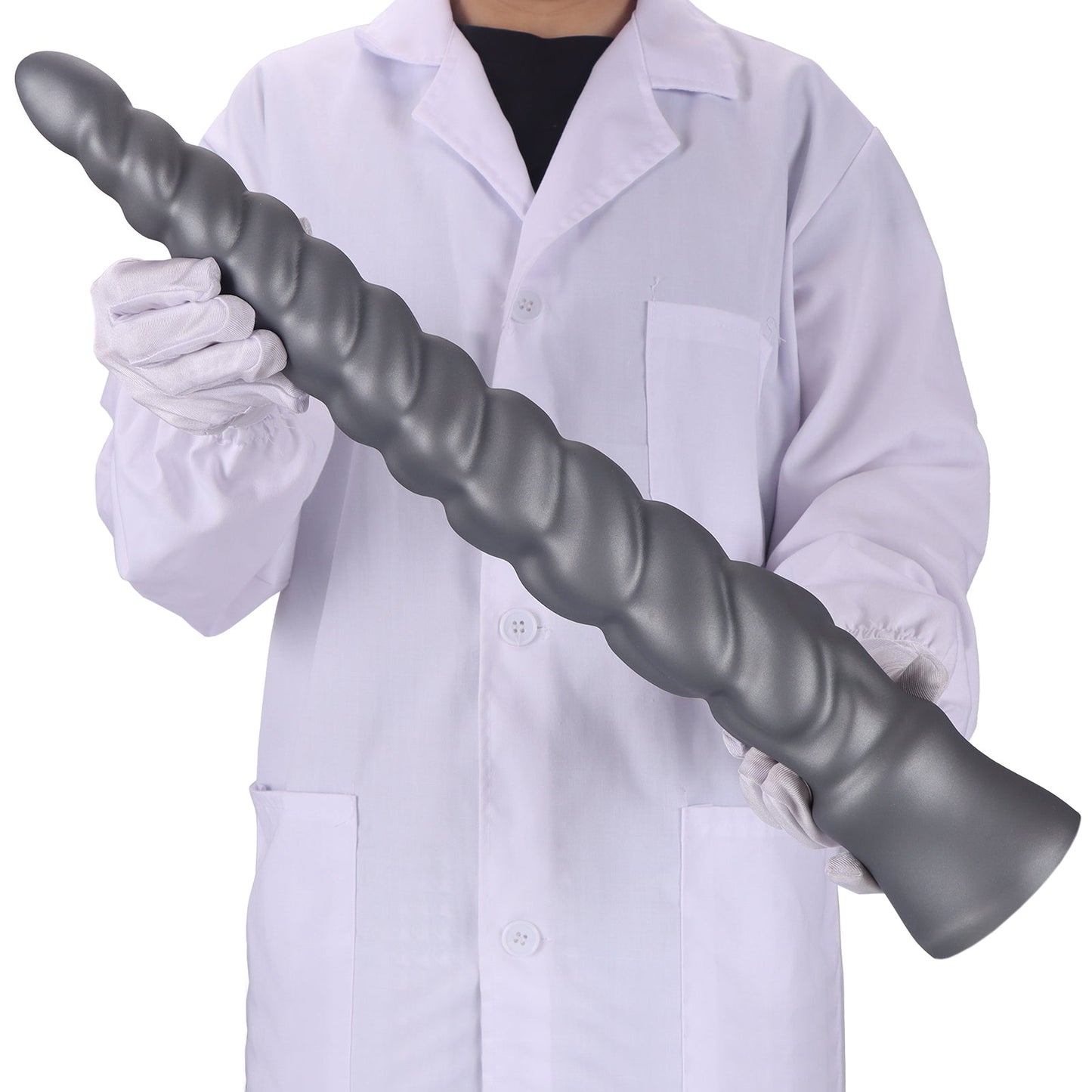 MinYn アナルプラグ 凹凸あり 吸盤付き 液体シリコン グレー - TaRiss's