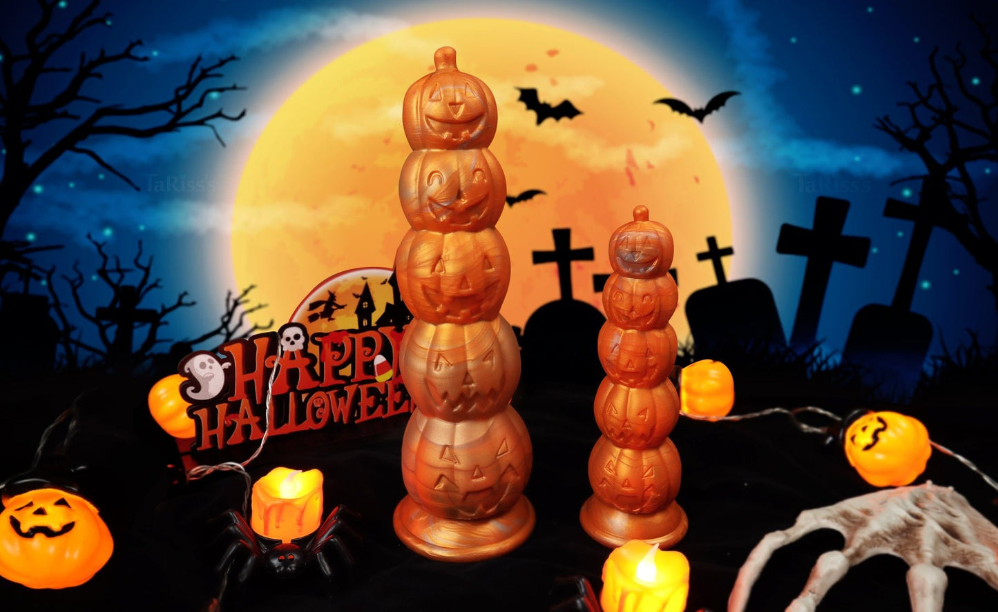 TaRiss's パンプキン アナルビーズ アナルプラグ アナル開発 5ビーズ かぼちゃ形 吸盤仕様 液体シリコン - TaRiss's