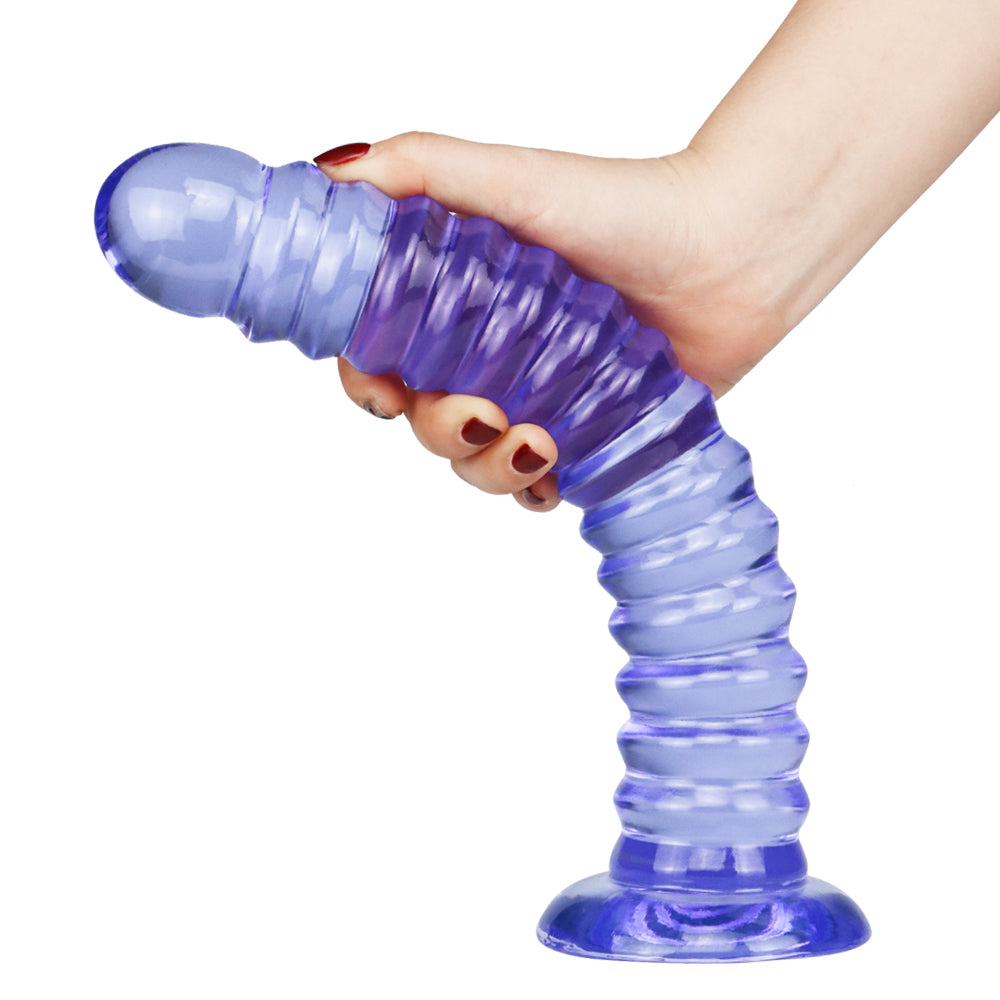 MAPARON アナルプラグ 凹凸あり 吸盤付き PVC ブルー