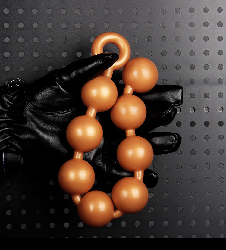 TaRiss's アナルビーズ アナルプラグ アナル開発 リング付き シリコン ローズゴールド TaRiss's