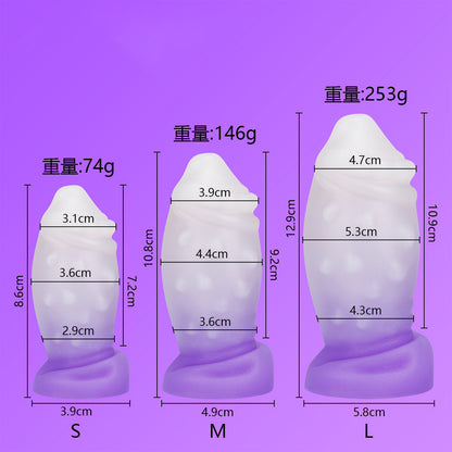 MinYn ディルド イボある アナルプラグ 液体シリコン 吸盤付き MinYn