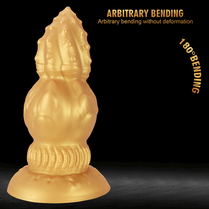 NIGHTLOOM アナルプラグ 凹凸あり 三段階刺激設計 つぼみ シリコン製 吸盤付き ゴールド 四つのサイズ