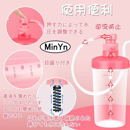 MinYn 7点セット 洗浄器 五つのノズル 12穴 PVC製 500ml - TaRiss`s