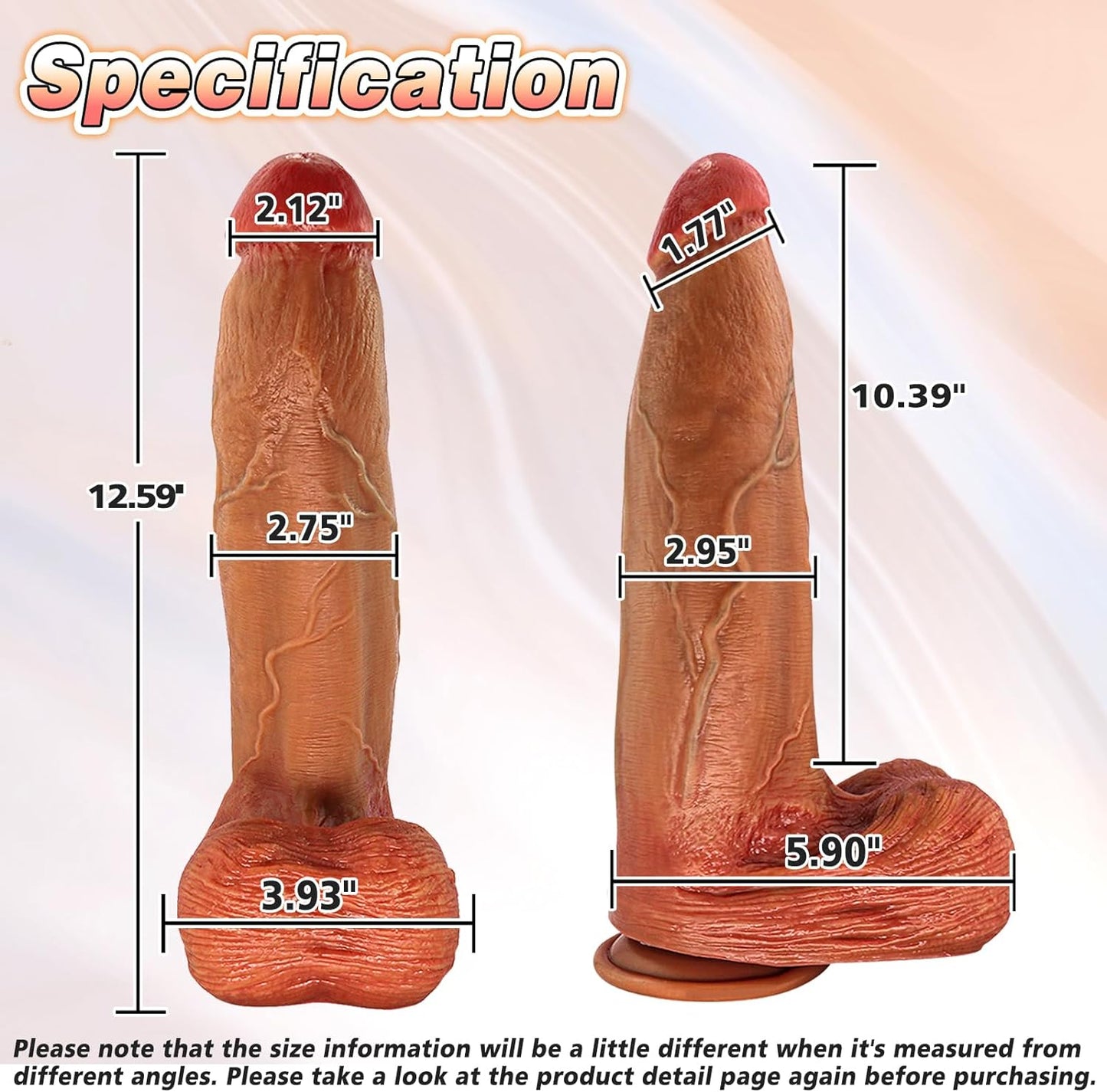 TaRiss's Silicone Realistic Dildo Anal Dildo Soft Anal Plug for Anus Expansion Sex Toy for Man Women Couple Brown 12.59 Inch - TaRiss`s