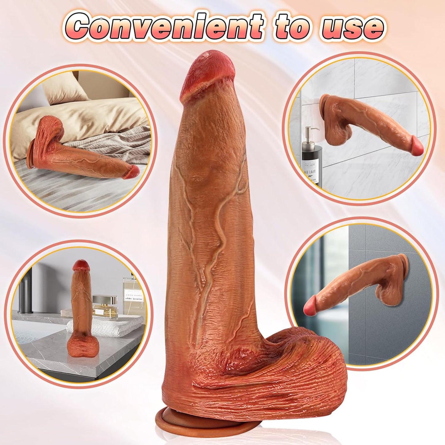 TaRiss's Silicone Realistic Dildo Anal Dildo Soft Anal Plug for Anus Expansion Sex Toy for Man Women Couple Brown 12.59 Inch - TaRiss`s