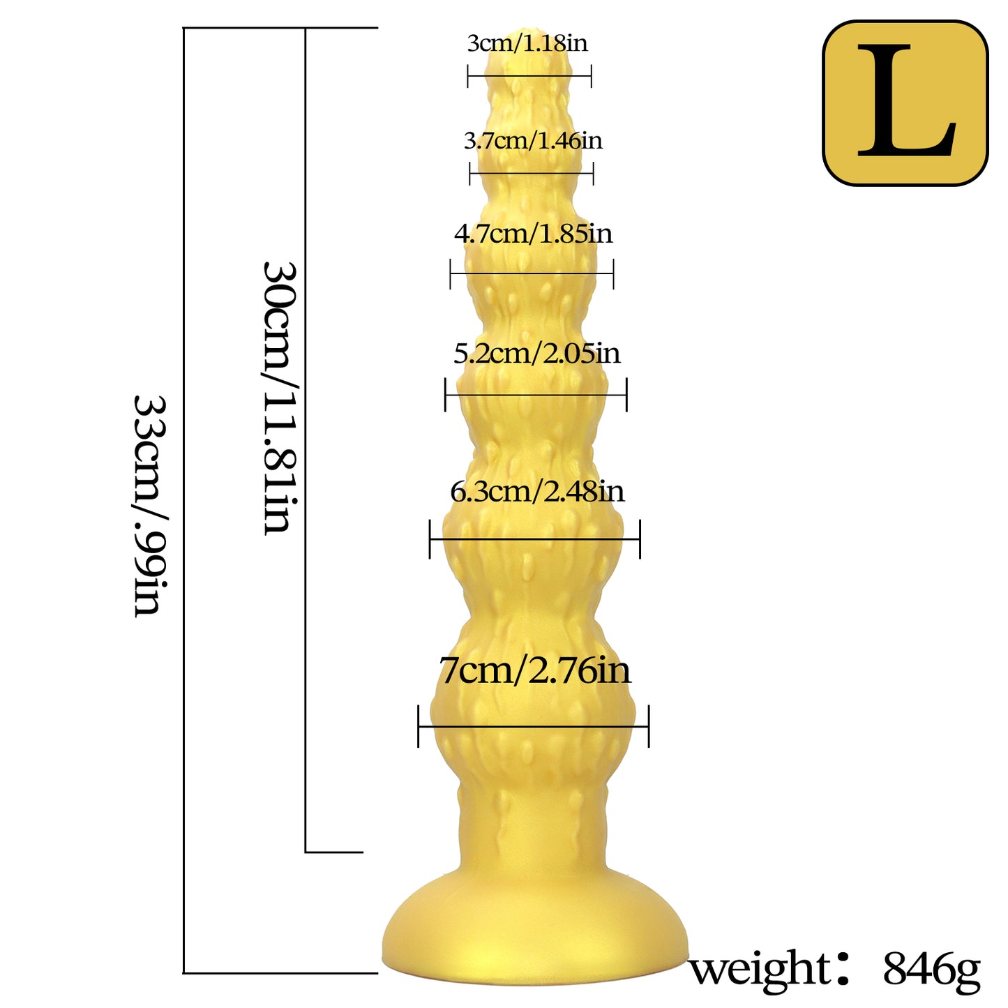 MinYn おたまじゃくし 6連結ビーズ アナルプラグ 液体シリコン 吸盤付き