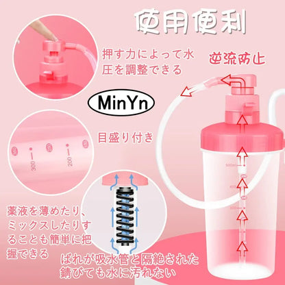 MinYn 7点セット 洗浄器 五つのノズル 12穴 PVC製 500ml - TaRiss's