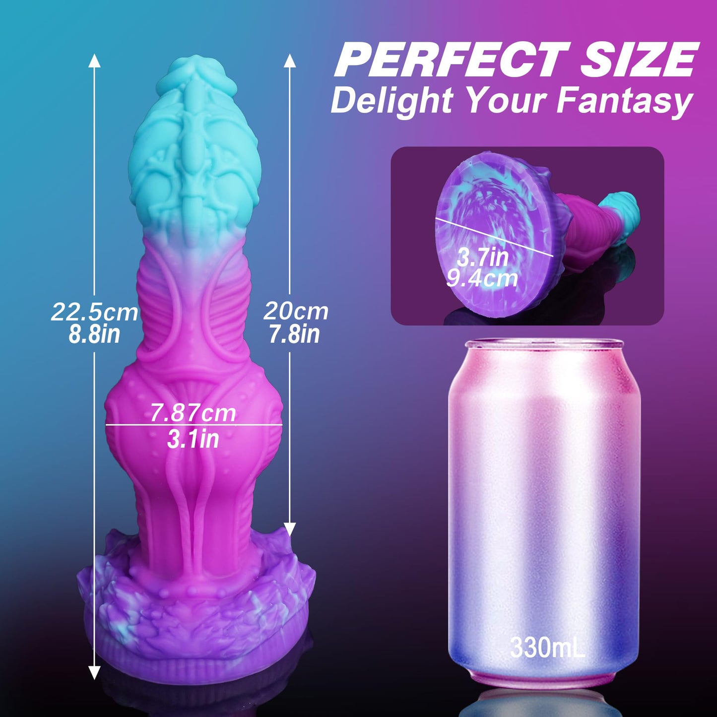NIGHTLOOM アナルプラグ 凹凸あり ノット　吸盤付き 液体シリコン 22.35cm