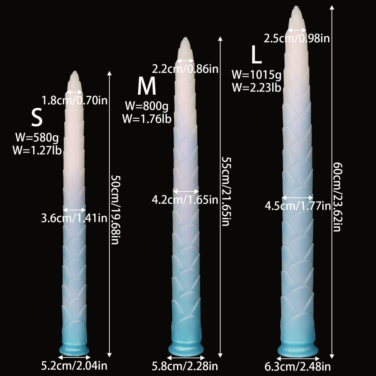 MinYn タケノコ アナルプラグ 液体シリコン 吸盤付き 混色仕様 最長60cm MinYn