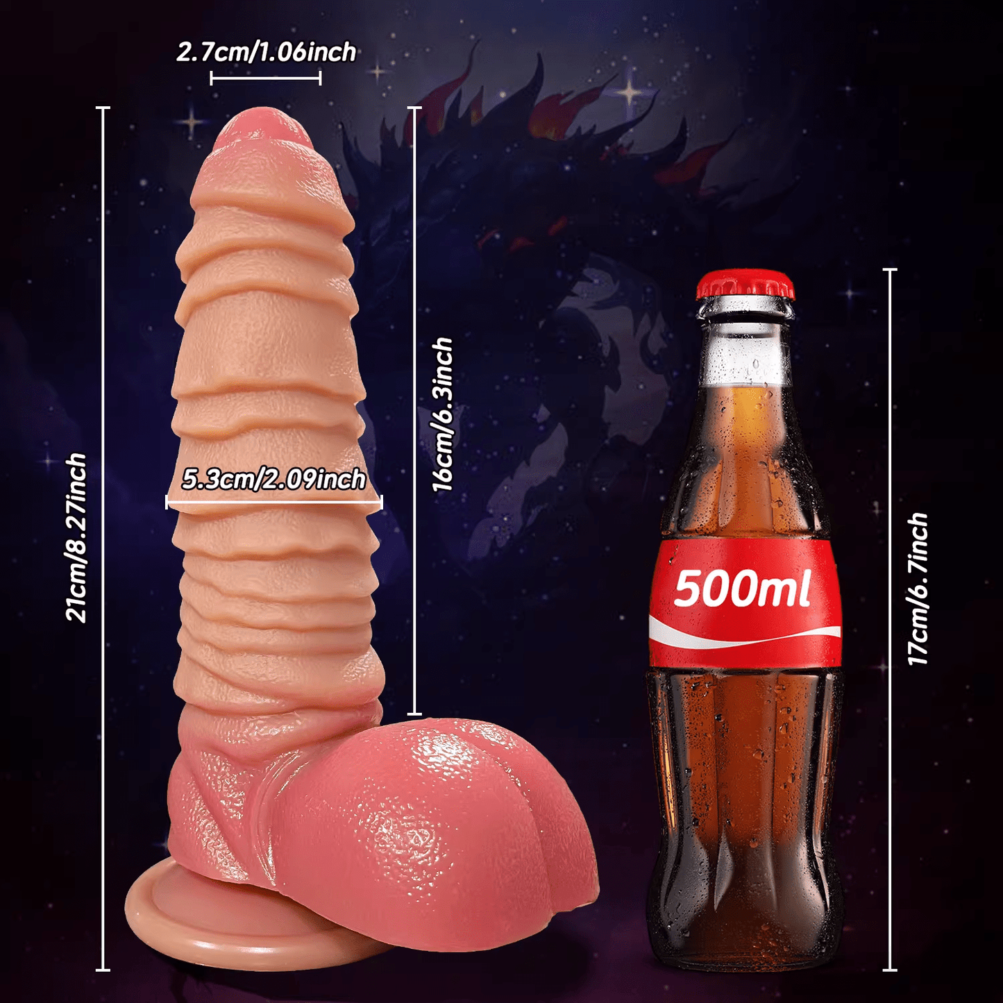 MAPARON ディルド 吸盤付き 凹凸あり 液体シリコン - TaRiss's