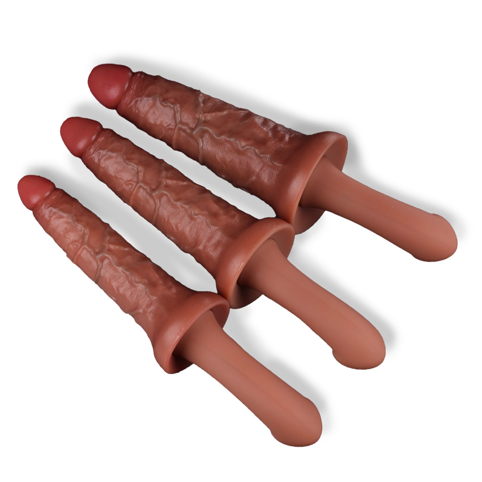 MAPARON ディルド 2層構造 ダブルアナルプラグ 双頭ディルド 多用途 取り外し可能 3XLR式 電動ピストン機専用アタッチメント 凹凸あり 吸盤仕様 液体シリコン - TaRiss's