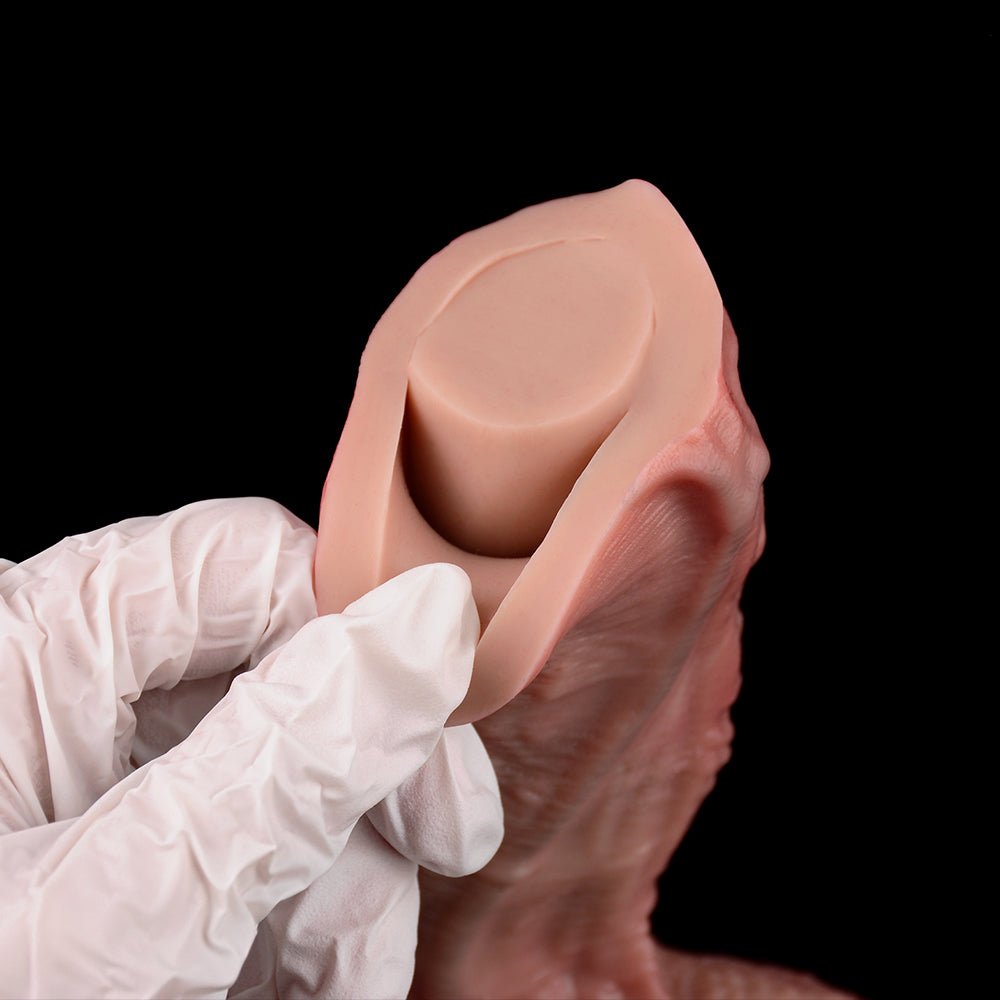 MAPARON サディン ディルド アナルプラグ 凹凸あり 吸盤仕様 液体シリコン 2層構造 7x25.7cm - TaRiss's