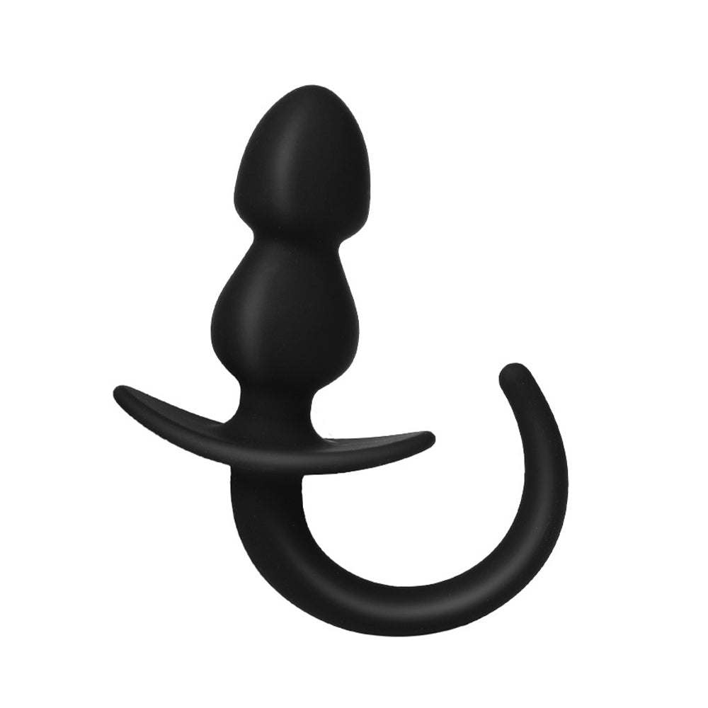 MAPARON アナルビーズ 2連結ビーズ アナルプラグ 尻尾付き アンカー形台座 シリコン - TaRiss's
