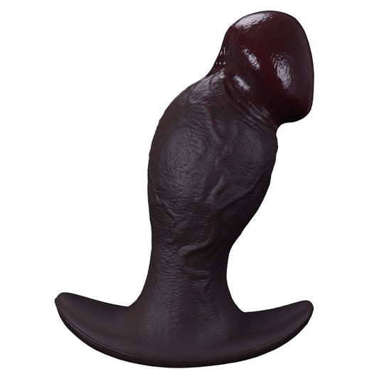 MAPARON アナルプラグ ディルド アナル開発 アンカー形台座 外出用可 凹凸あり 玉なし 液体シリコン ブラック - TaRiss's