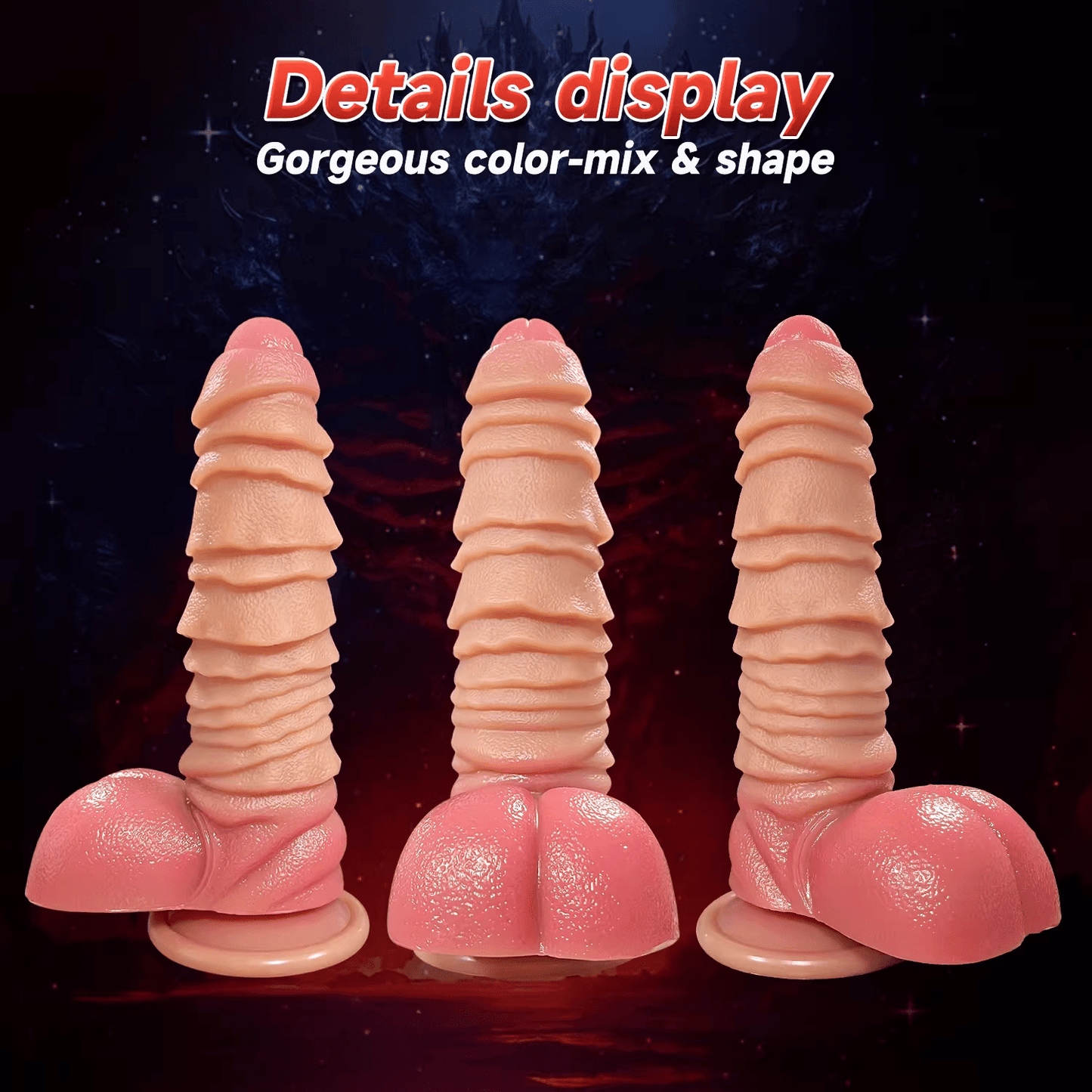 MAPARON ディルド 吸盤付き 凹凸あり 液体シリコン - TaRiss's