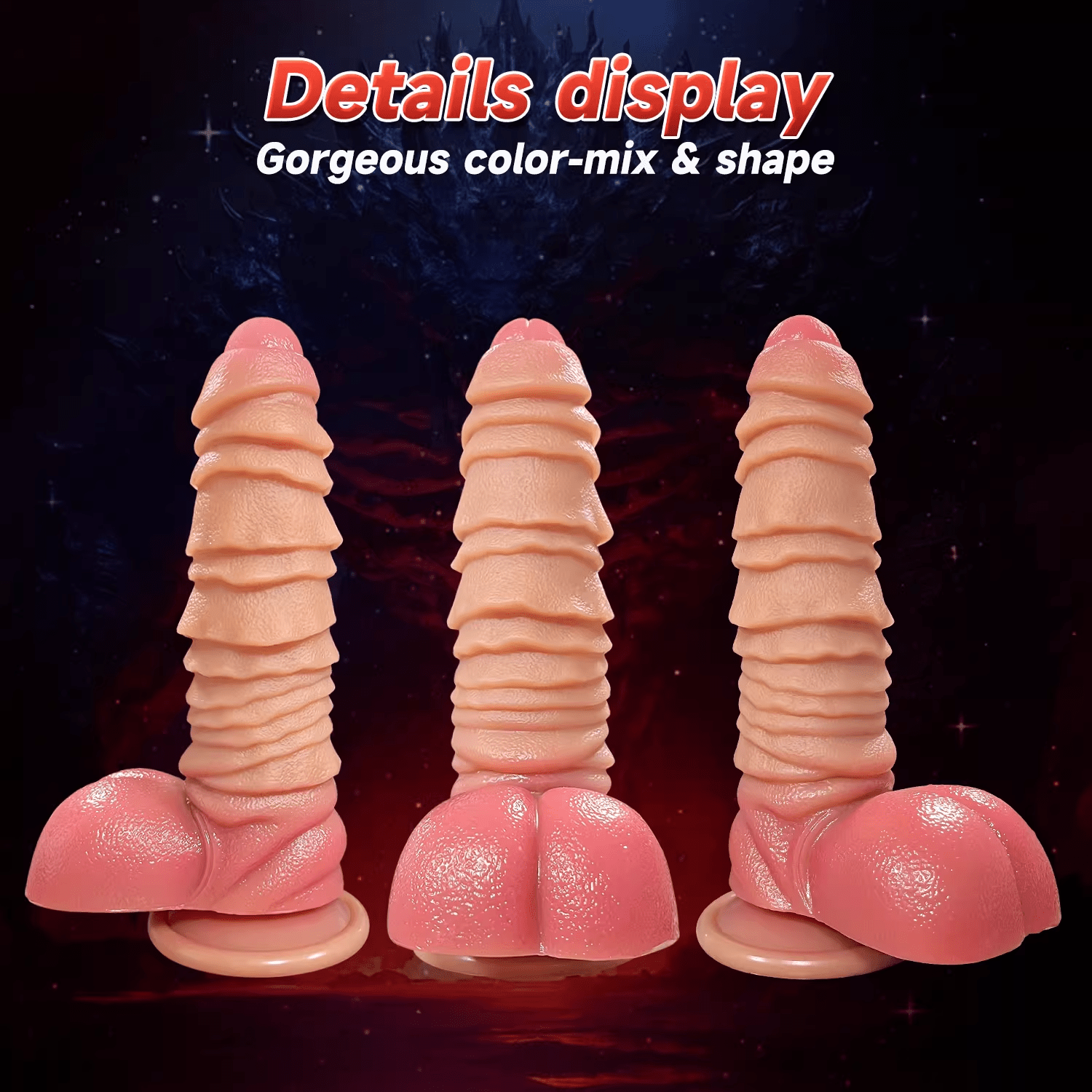 MAPARON ディルド 吸盤付き 凹凸あり 液体シリコン - TaRiss's