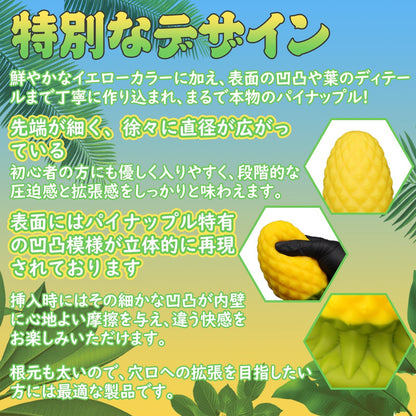 MAPARON パイナップル アナルプラグ 凹凸あり 吸盤付き 液体シリコン 二つのサイズ - TaRiss's