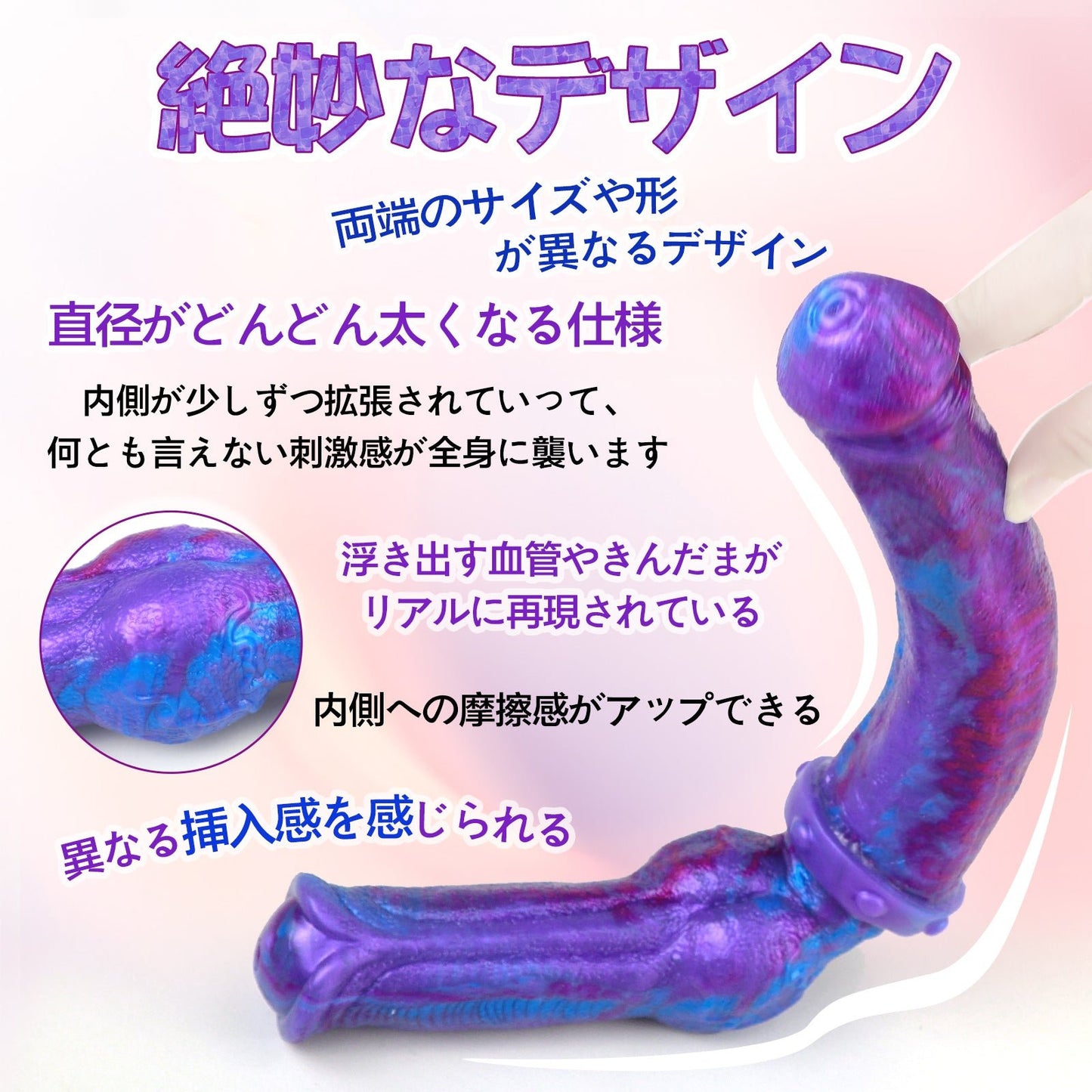 MAPARON アナルプラグ アナル開発 凹凸あり パープル ブルー 液体シリコン - TaRiss's