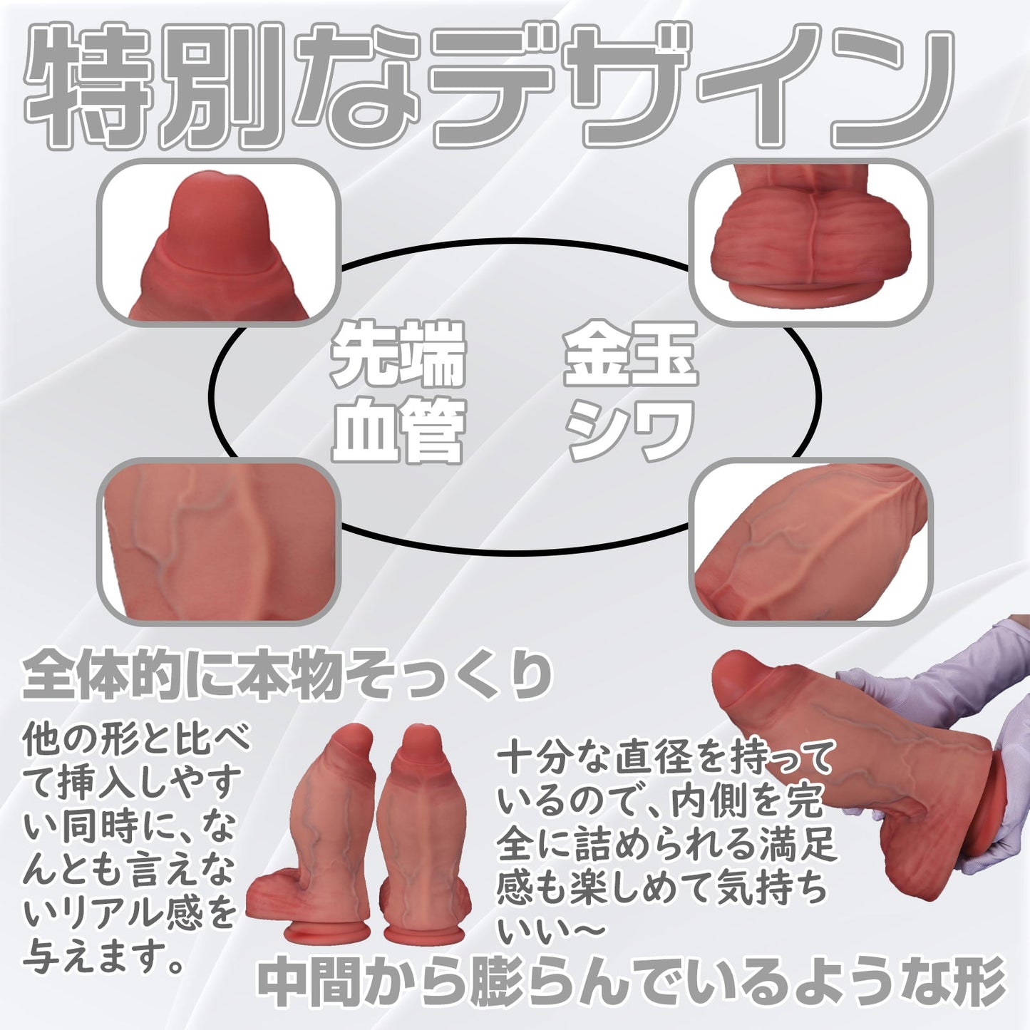 MAPARON ダビデ ディルド アナルプラグ アナル開発 凹凸あり 吸盤付き 液体シリコン - TaRiss's