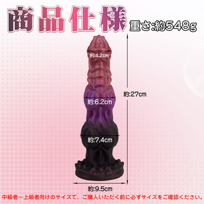 MAPARON アナルプラグ アナルビーズ 凹凸あり 吸盤付き 液体シリコン 7.4cmx27cm 混色 - TaRiss's