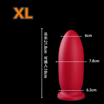 MAPARON レッド アナルプラグ 吸盤付き 液体シリコン 七つのサイズ - TaRiss's