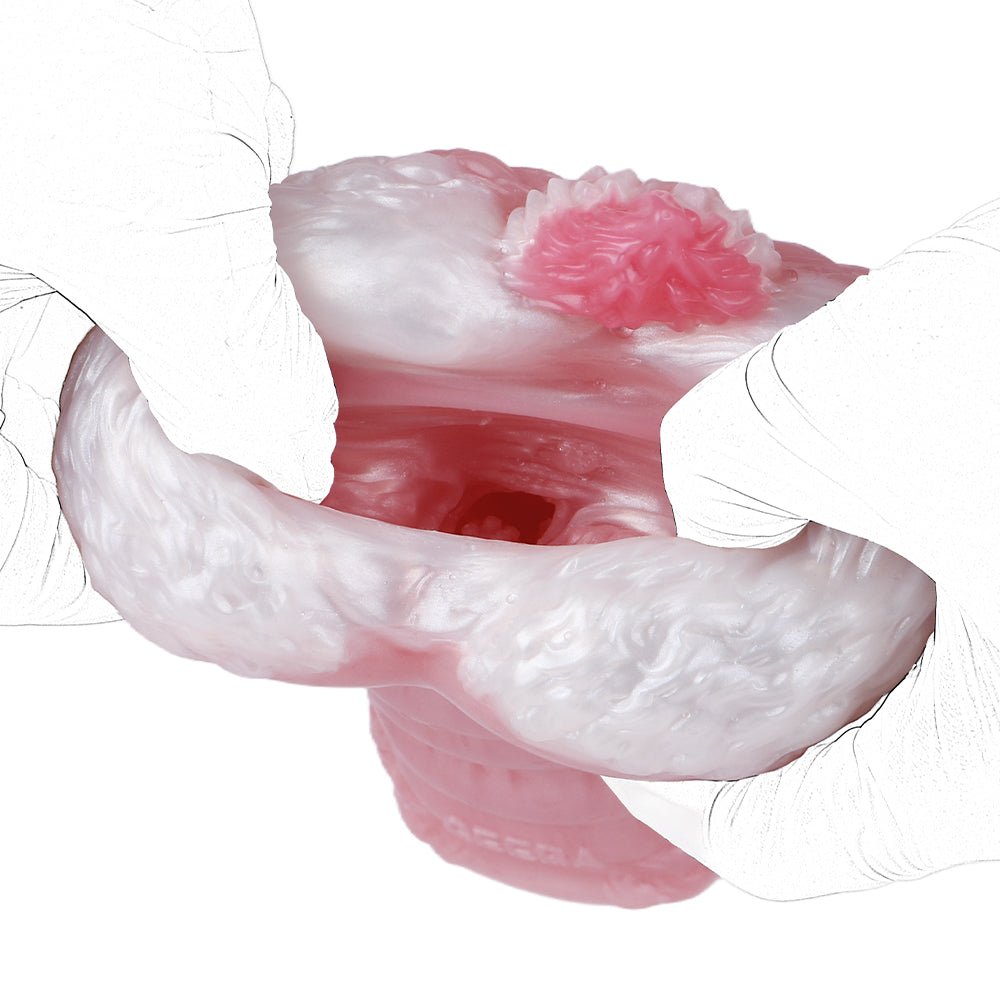 MAPARON ヤギ オナホール オナホ ペニス刺激 アナルプラグ 凹凸あり 貫通式 多種用途 液体シリコン 8.9cmx16.5cm - TaRiss's