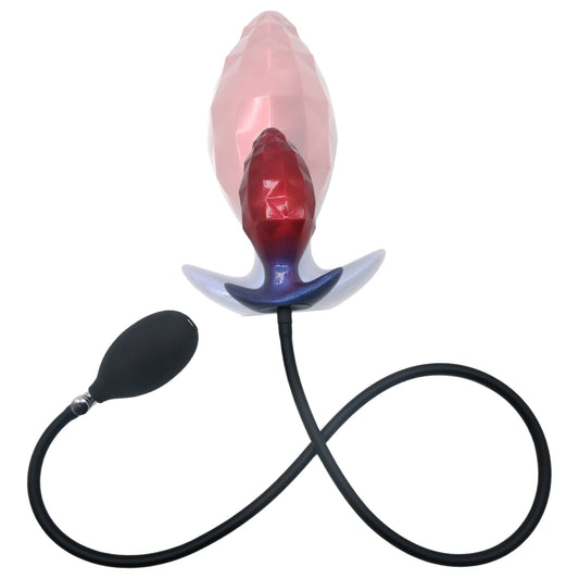 MAPARON ひし形 インフレート式アナルプラグ アナル拡張 空気注入式 手動 液体シリコン - TaRiss's