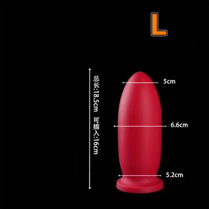MAPARON レッド アナルプラグ 吸盤付き 液体シリコン 七つのサイズ - TaRiss's