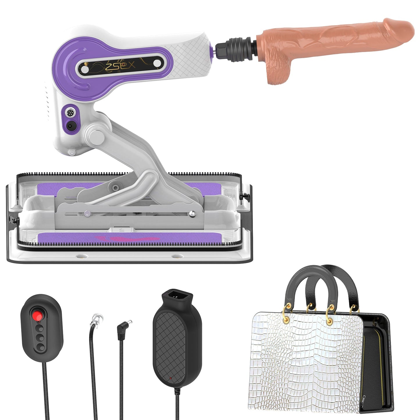 MAPARON Handbag Power 二代目 4点セット電動ピストン機 電動マシーン 装着簡単 バッグ仕様 加温可能 パープル - TaRiss's