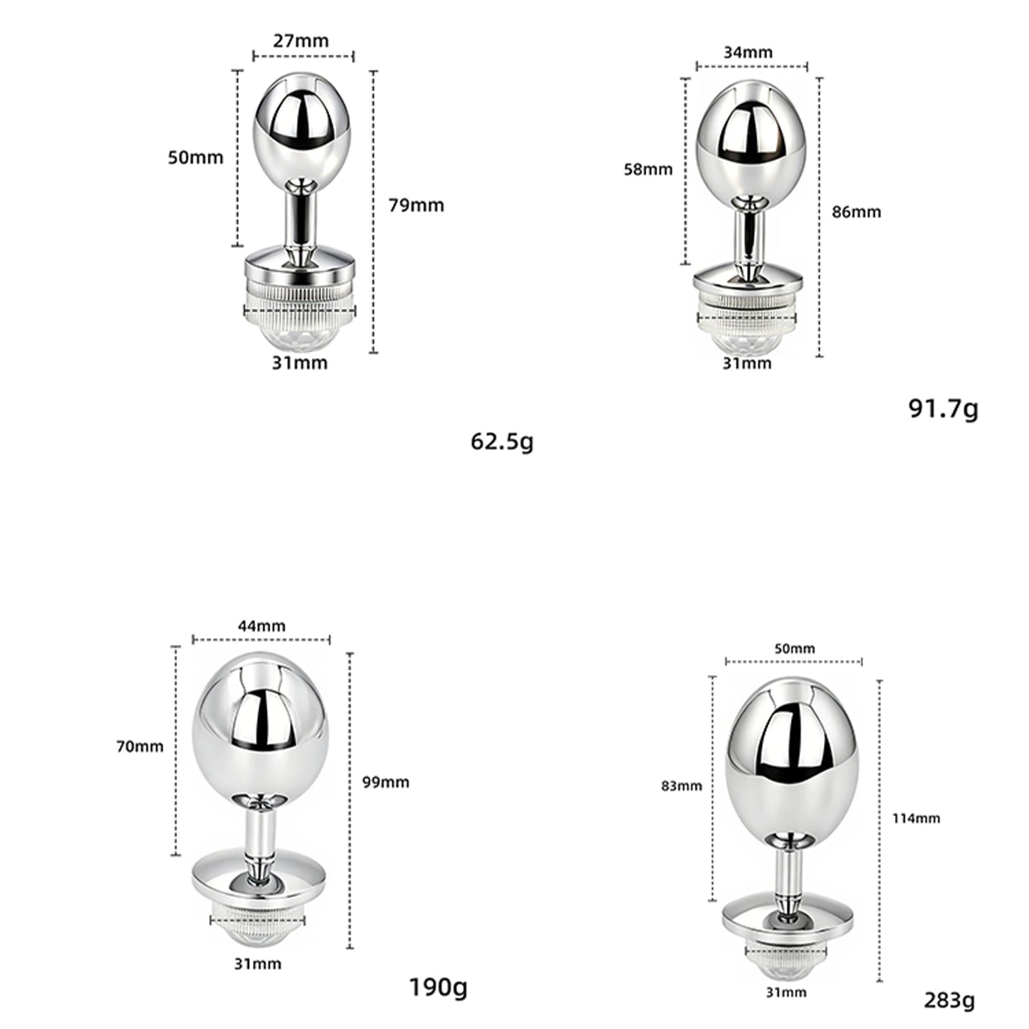MAPARON アナルプラグ メタル LEDライト搭載 四つのサイズ - TaRiss's
