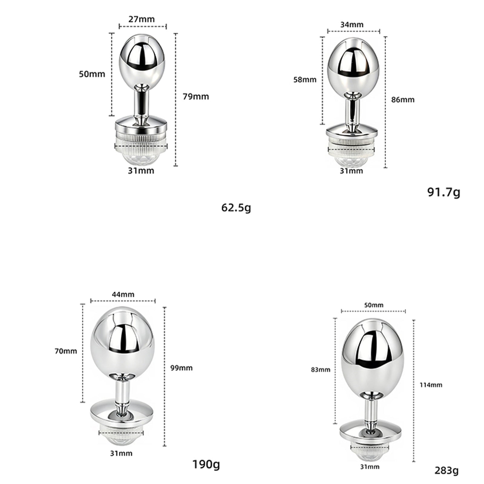 MAPARON アナルプラグ メタル LEDライト搭載 四つのサイズ - TaRiss's