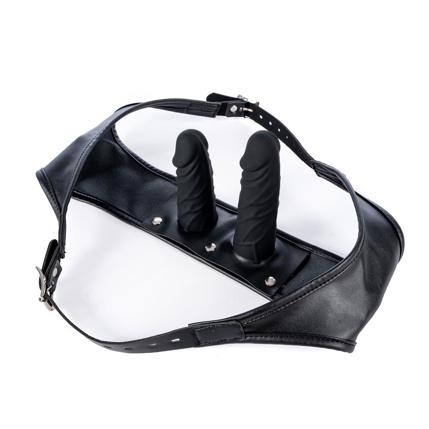 MAPARON ペニスバンド 両点責め 外出用 アナルプラグ固定用バンド 調教 調節可能 ブラック PU シリコン - TaRiss's