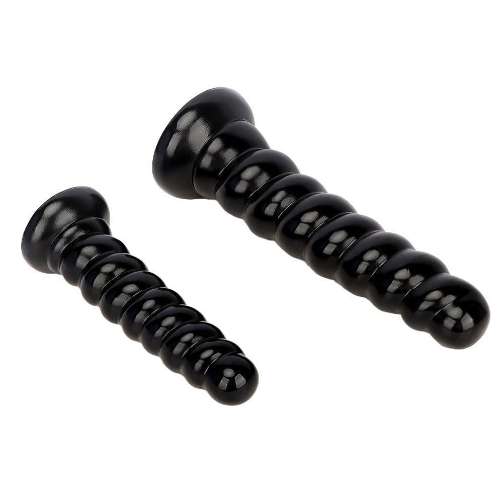 MAPARON 螺旋状 アナルプラグ PVC 吸盤付き ブラック - TaRiss's