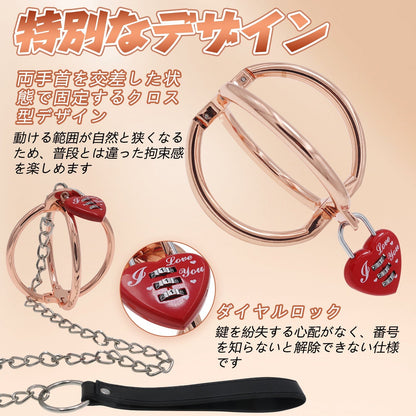 MAPARON クロス手錠 SMグッズ 手枷 亜鉛合金 内径8センチ - TaRiss's