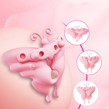 MinYn バタフライ バイブ 女性向け 乳首攻め リモコン付き アダルトグッズ 外出装着型 12種類の振動モード 挟む 遠隔操作 液体シリコン - TaRiss's