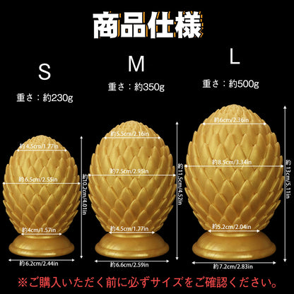 MinYn ドラゴンエッグ アナルプラグ 金色 吸盤付き 液体シリコン - TaRiss's