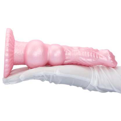 MinYn アナルプラグ アナル開発 ダブルきんだま 凹凸あり 台座付き 液体シリコン ピンク - TaRiss's