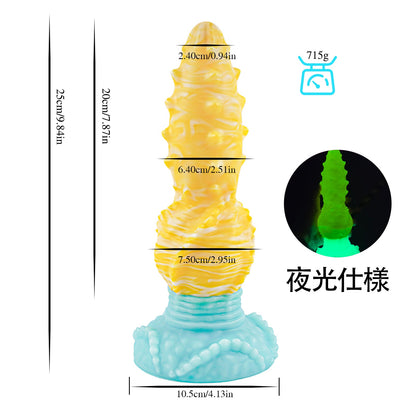 MinYn アナルプラグ 凹凸あり 液体シリコン 吸盤付き 三色 夜光仕様 - TaRiss's