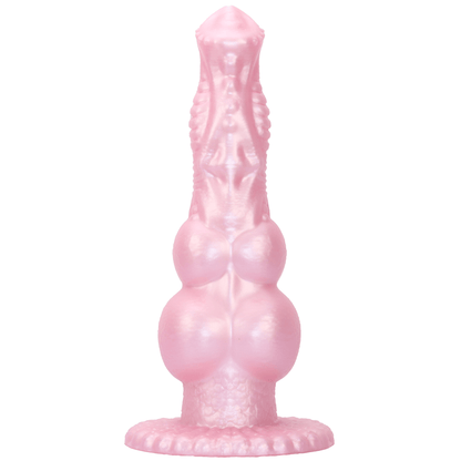 MinYn アナルプラグ アナル開発 ダブルきんだま 凹凸あり 台座付き 液体シリコン ピンク - TaRiss's