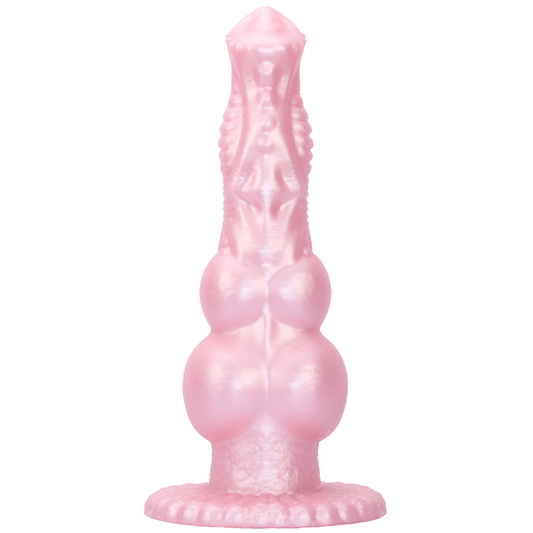 MinYn アナルプラグ アナル開発 ダブルきんだま 凹凸あり 台座付き 液体シリコン ピンク - TaRiss's