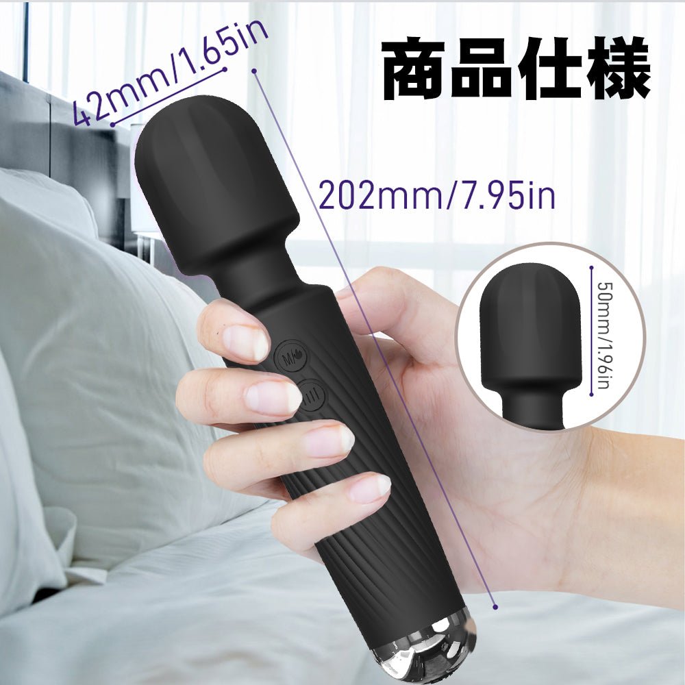 MinYn 電マ 加温機能 パルス可能 女性向け 20種類の振動パターン 曲げられる先端 ABS+シリコン - TaRiss's