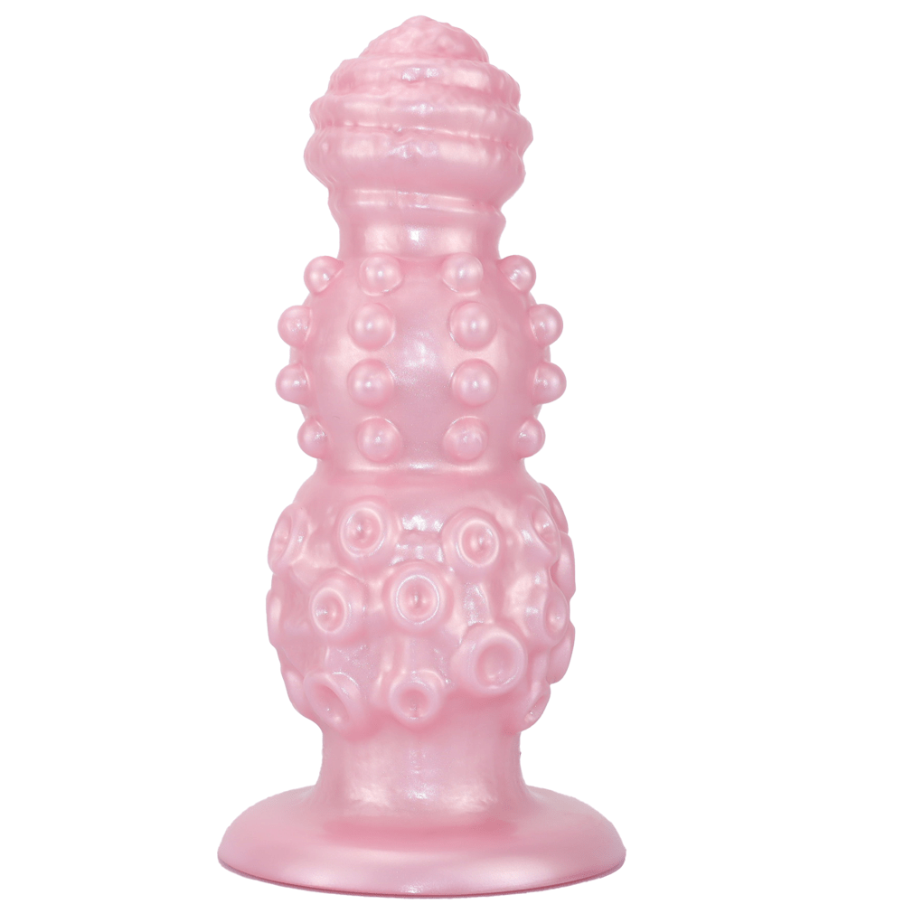 MinYn アナルプラグ 3連結ビーズ 凹凸あり 吸盤付き 液体シリコン - TaRiss's