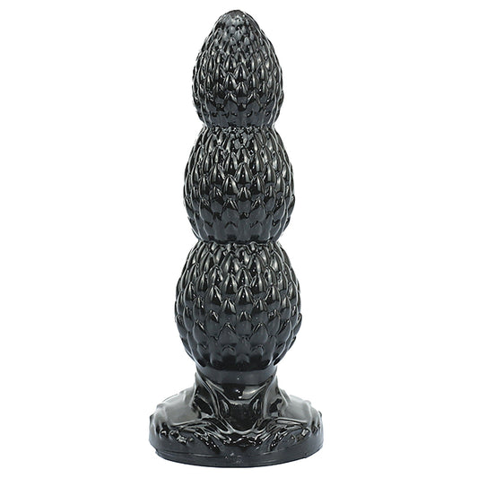 MinYn アナルプラグ 3ビーズ 凹凸あり 吸盤付き PVC ブラック - TaRiss's