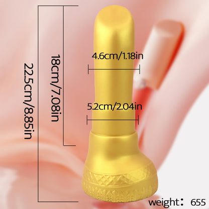 MinYn 口紅 アナルプラグ 金色 吸盤付き 液体シリコン - TaRiss's