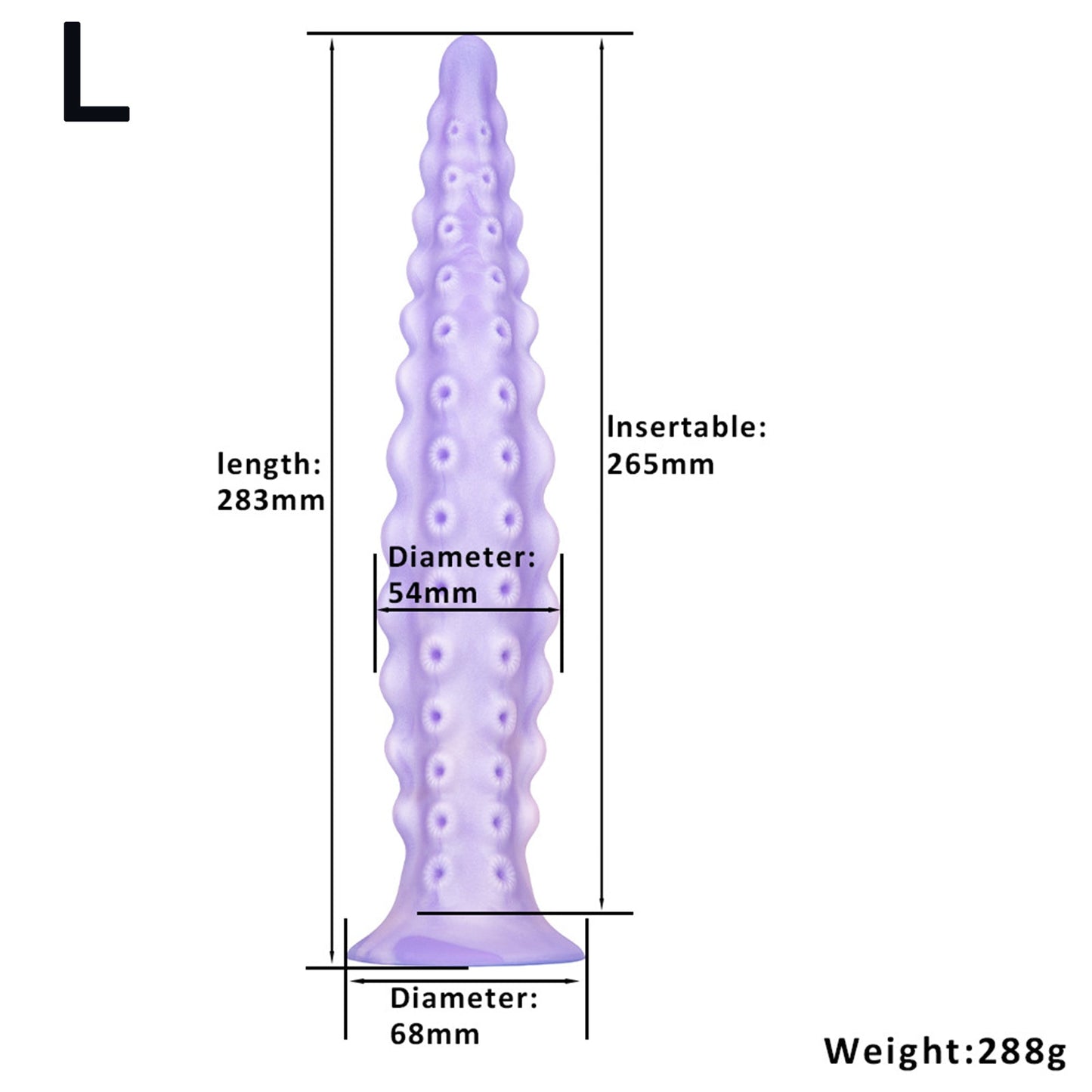 MinYn アナルプラグ 紫色 凹凸あり 触手 液体シリコン 吸盤付き - TaRiss's