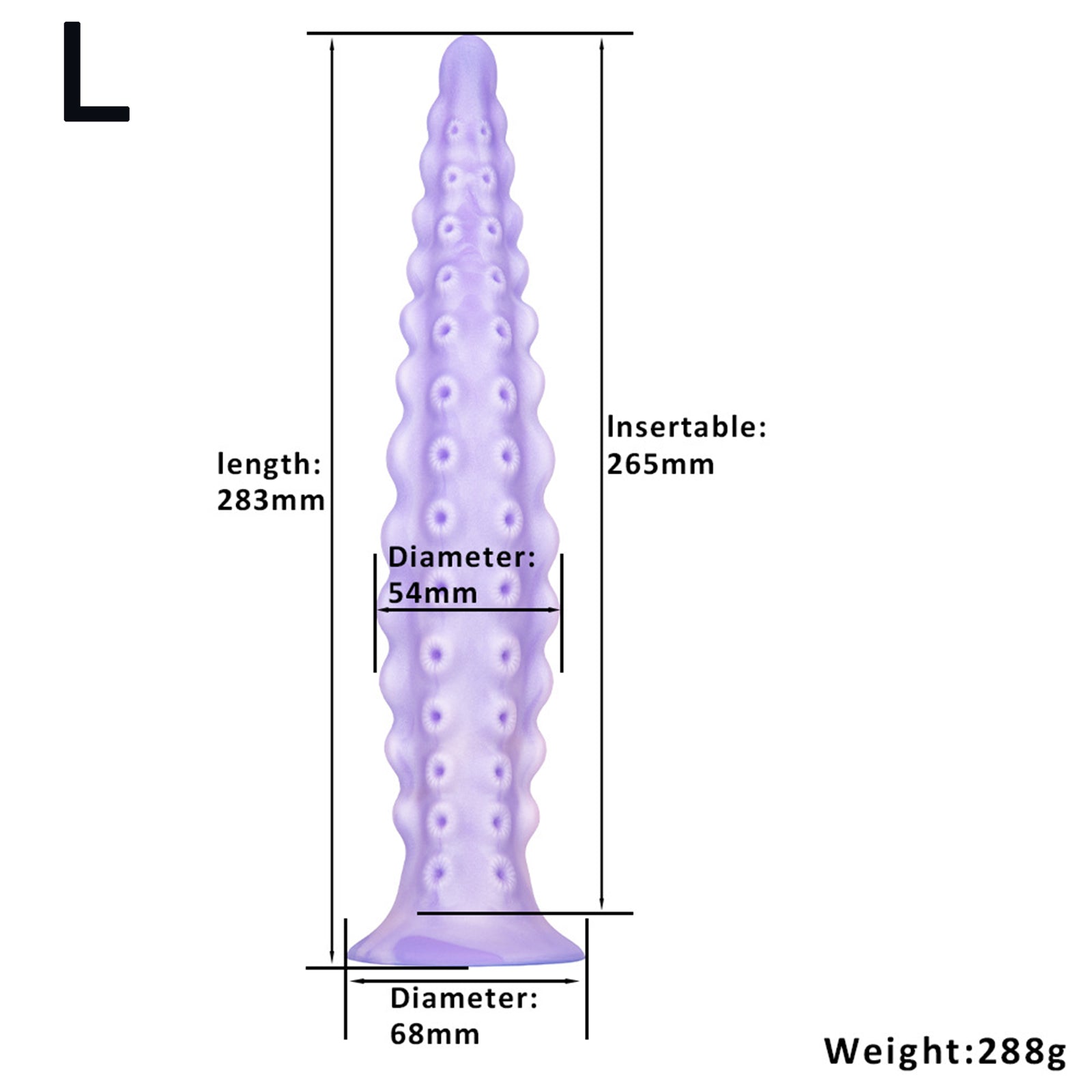 MinYn アナルプラグ 紫色 凹凸あり 触手 液体シリコン 吸盤付き - TaRiss's