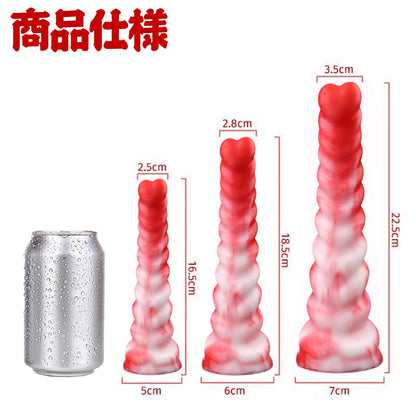 MinYn アナルプラグ 混色仕様 凹凸あり 液体シリコン 吸盤付き - TaRiss's