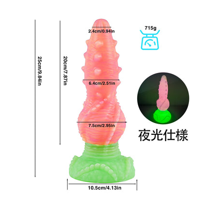 MinYn アナルプラグ 凹凸あり 液体シリコン 吸盤付き 三色 夜光仕様 - TaRiss's