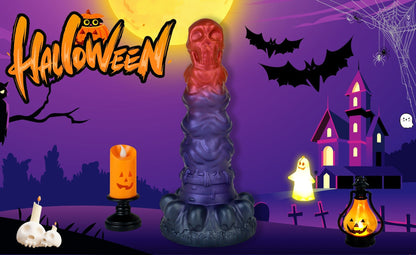 MinYn 頭蓋骨 悪霊の復活 アナルプラグ アナル開発 6連結ビーズ 吸盤付き 凹凸あり 液体シリコン - TaRiss's